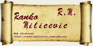 Ranko Milićević vizit kartica
